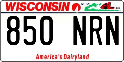 WI license plate 850NRN