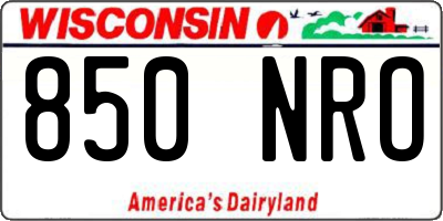 WI license plate 850NRO
