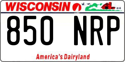 WI license plate 850NRP