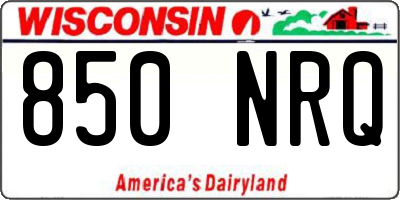 WI license plate 850NRQ