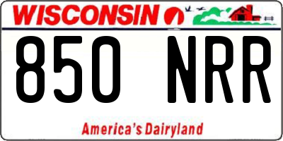 WI license plate 850NRR
