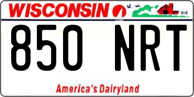 WI license plate 850NRT