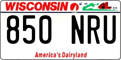 WI license plate 850NRU