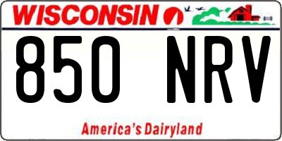 WI license plate 850NRV