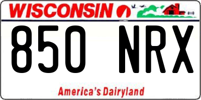 WI license plate 850NRX