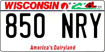 WI license plate 850NRY