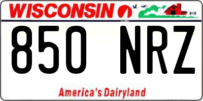 WI license plate 850NRZ