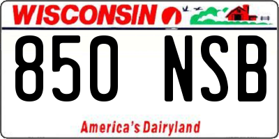 WI license plate 850NSB