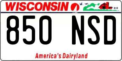 WI license plate 850NSD