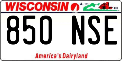 WI license plate 850NSE