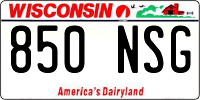 WI license plate 850NSG