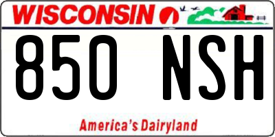 WI license plate 850NSH