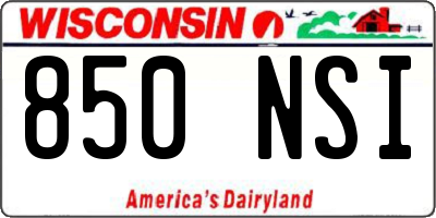 WI license plate 850NSI