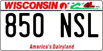 WI license plate 850NSL