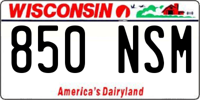 WI license plate 850NSM