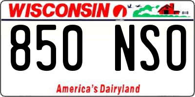 WI license plate 850NSO