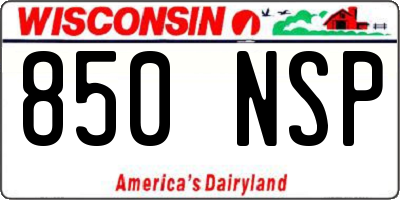 WI license plate 850NSP