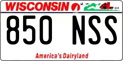 WI license plate 850NSS