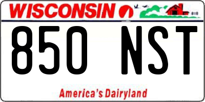 WI license plate 850NST