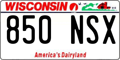 WI license plate 850NSX