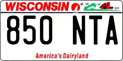 WI license plate 850NTA