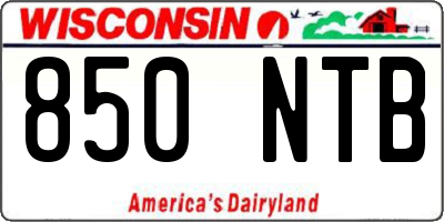 WI license plate 850NTB