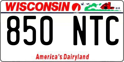 WI license plate 850NTC