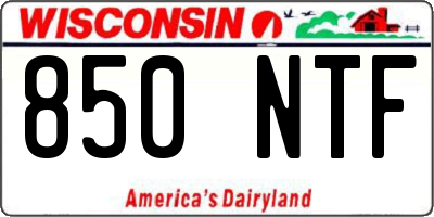 WI license plate 850NTF