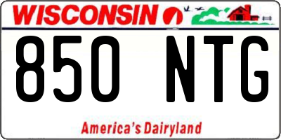 WI license plate 850NTG