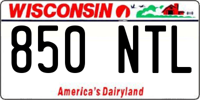 WI license plate 850NTL