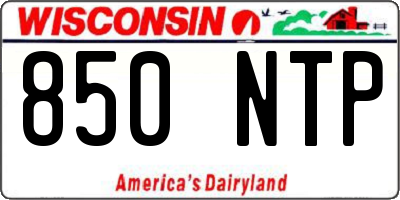 WI license plate 850NTP