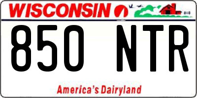 WI license plate 850NTR