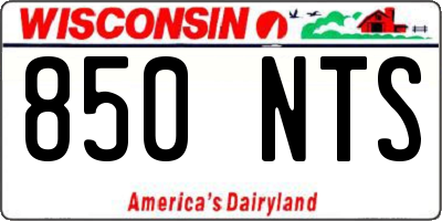 WI license plate 850NTS