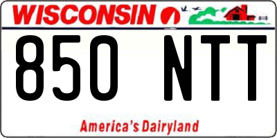 WI license plate 850NTT