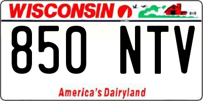 WI license plate 850NTV