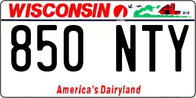 WI license plate 850NTY