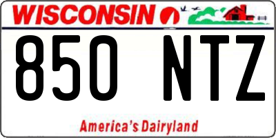 WI license plate 850NTZ
