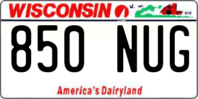 WI license plate 850NUG