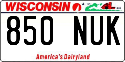 WI license plate 850NUK