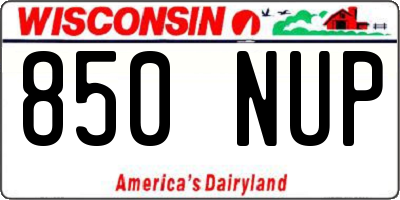 WI license plate 850NUP