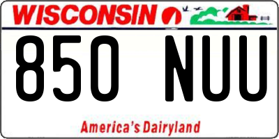 WI license plate 850NUU