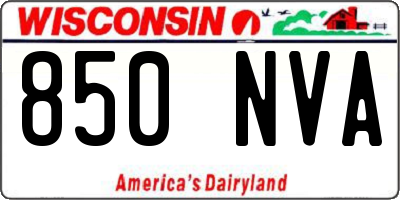 WI license plate 850NVA