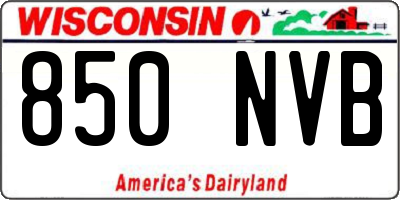 WI license plate 850NVB