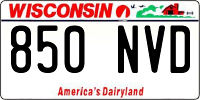 WI license plate 850NVD