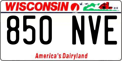 WI license plate 850NVE