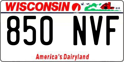 WI license plate 850NVF