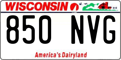 WI license plate 850NVG