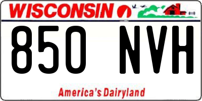 WI license plate 850NVH