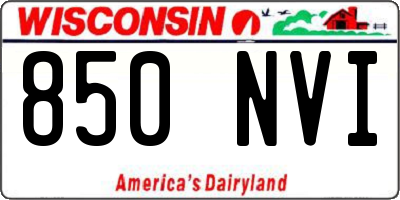 WI license plate 850NVI