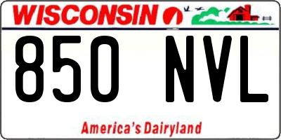 WI license plate 850NVL